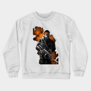 a soldier with his weapon Crewneck Sweatshirt